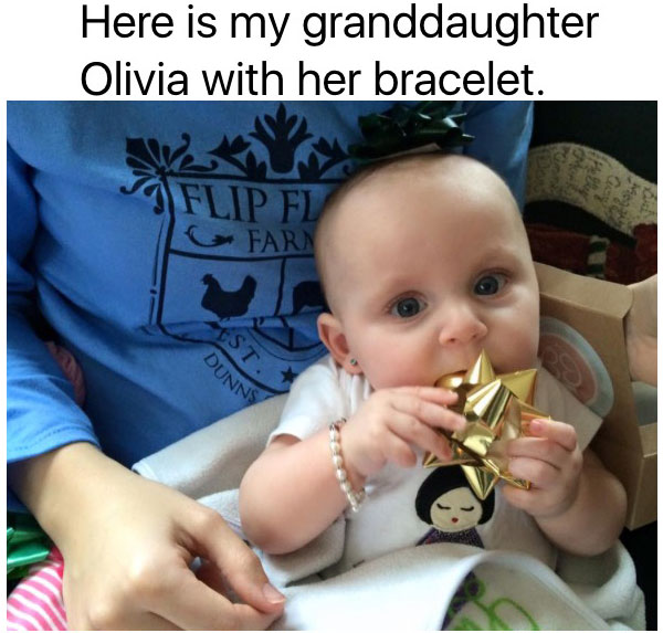 BeadifulBABY.com - This customer purchased the Sophisticated Baby in Pearls™ by My First Pearls® – Grow-With-Me® designer original freshwater cultured pearl bracelet