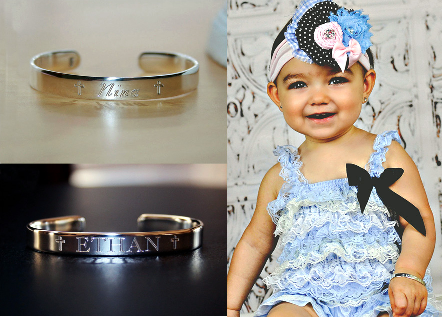 personalized baby cuff bracelet for their special day