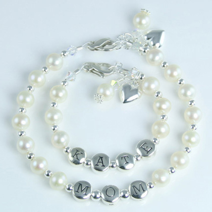 Forever Loved - Freshwater Cultured Pearl Mother Daughter Bracelet Set