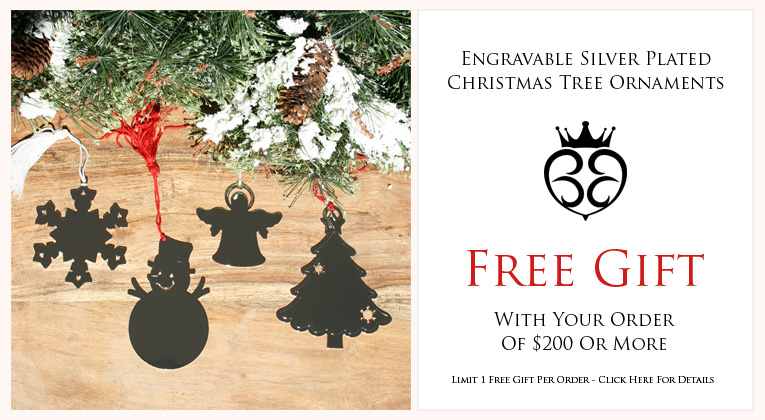 FREE Gift with Order - Engravable Silver Plated Christmas Tree Ornament