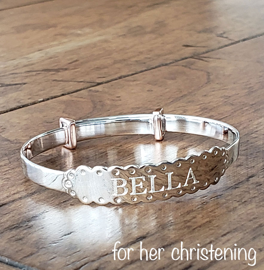 Silver Engravable Baby Bracelets are our specialty.