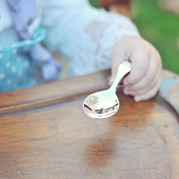 Engraved baby spoons