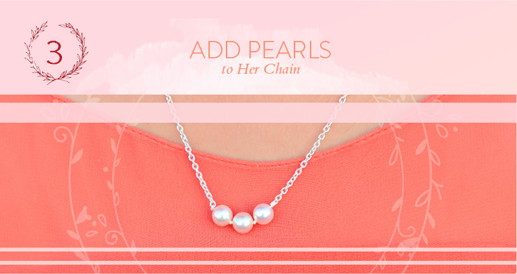 Step 2 - Add Pearls to Necklace