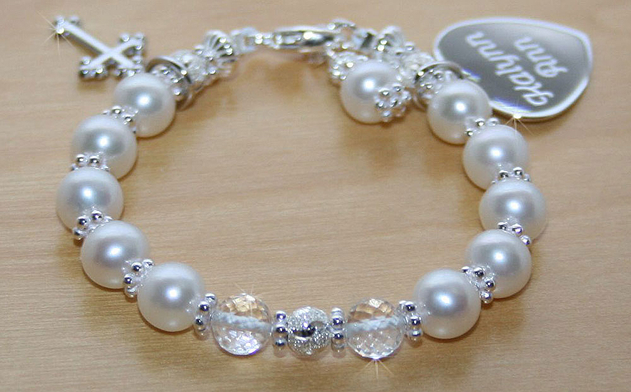 for her christening pearl baby bracelet