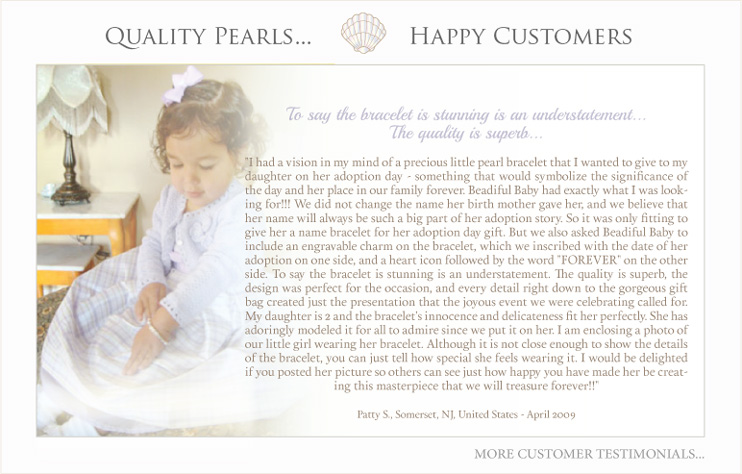 Quality Jewelry...Happy Customers...Read Customer Testimonials