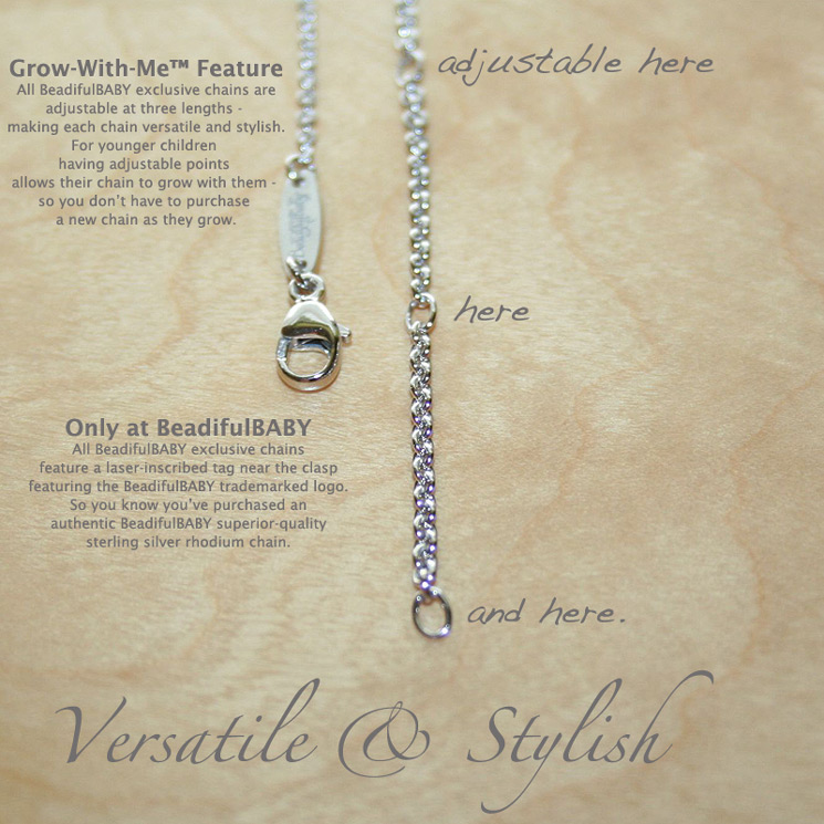 Superior-Quality Sterling Silver Rhodium Chains - Only at BeadifulBABY.