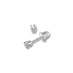 Baby / Little Girl Diamond Earrings - 0.10 CT TW - 14K White Gold/