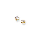 Baby / Little Girl Diamond Earrings - 0.08 CT TW - 14K Yellow Gold