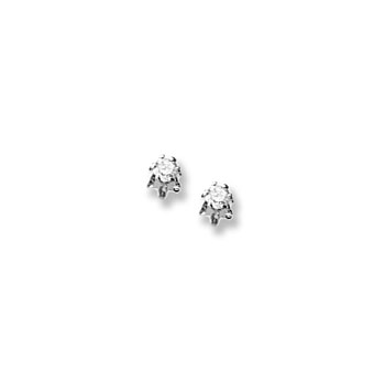 Baby / Little Girl Diamond Earrings - 0.08 CT TW - 14K White Gold