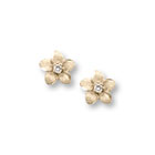 Girls Elegant Flower Girl Keepsakes™ - .04 ct. tw. Diamond 14K Yellow Gold Screw Back Diamond Flower Earrings for Babies & Toddlers - Safety threaded screw back post