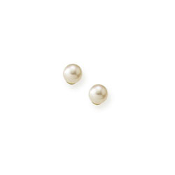 Baby / Children's Pearl Earrings - 14K Yellow Gold - 4mm/