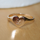 Keepsake Heart - 10K Yellow Gold Girls Engravable Heart Signet Ring - Size 4½ Child Ring - BEST SELLER