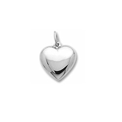 Rembrandt Sterling Silver Medium Heart Charm – Add to a bracelet or necklace/