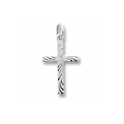 Rembrandt Sterling Silver Large Diamond-Cut Cross Charm – Add to a bracelet or necklace/
