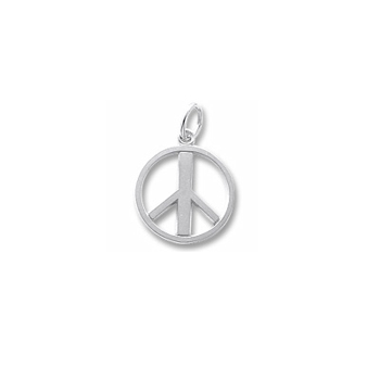 Rembrandt Sterling Silver Peace Sign Charm – Add to a bracelet or necklace