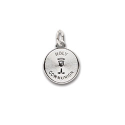 Keepsake Holy Communion Gifts - Rembrandt Sterling Silver Holy Communion Charm (Small) – Engravable on back - Add to a bracelet or necklace - BEST SELLER/