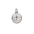 Keepsake Holy Communion Gifts - Rembrandt Sterling Silver Holy Communion Charm (Small) – Engravable on back - Add to a bracelet or necklace - BEST SELLER