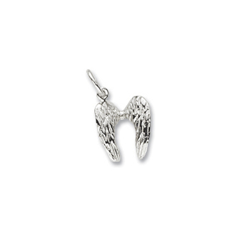 Angel Wings (Small) - Sterling Silver Rembrandt Charm – Add to a bracelet or necklace