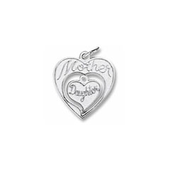 Rembrandt Sterling Silver Mother Daughter Charm – Add to a bracelet or necklace/