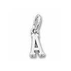 Rembrandt Sterling Silver Tiny Initial A Charm – Add to a bracelet or necklace