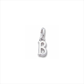 Rembrandt Sterling Silver Tiny Initial B Charm – Add to a bracelet or necklace