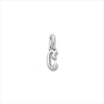Rembrandt Sterling Silver Tiny Initial C Charm – Add to a bracelet or necklace
