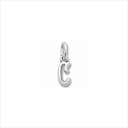 Rembrandt Sterling Silver Tiny Initial C Charm – Add to a bracelet or necklace/