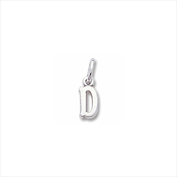 Rembrandt Sterling Silver Tiny Initial D Charm – Add to a bracelet or necklace