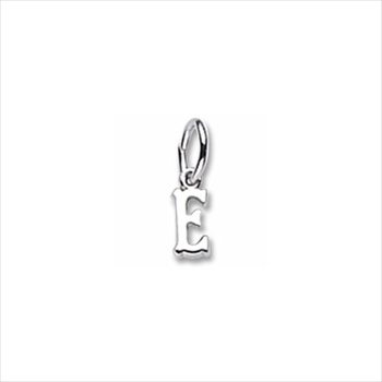 Rembrandt Sterling Silver Tiny Initial E Charm – Add to a bracelet or necklace