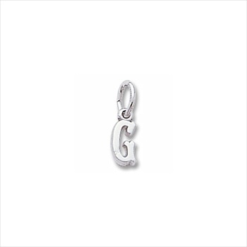 Rembrandt Sterling Silver Tiny Initial G Charm – Add to a bracelet or necklace