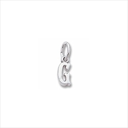 Rembrandt Sterling Silver Tiny Initial G Charm – Add to a bracelet or necklace/