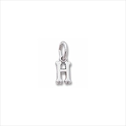 Rembrandt Sterling Silver TIny Initial H Charm – Add to a bracelet or necklace/