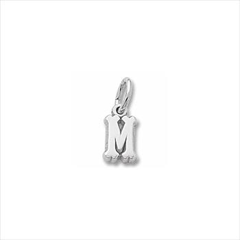 Rembrandt Sterling Silver Tiny Initial M Charm – Add to a bracelet or necklace