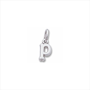Rembrandt Sterling Silver Tiny Initial P Charm – Add to a bracelet or necklace