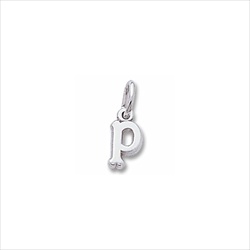 Rembrandt Sterling Silver Tiny Initial P Charm – Add to a bracelet or necklace/