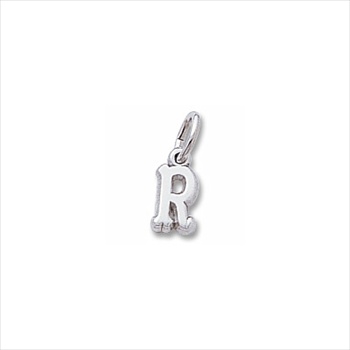 Rembrandt Sterling Silver Tiny Initial R Charm – Add to a bracelet or necklace