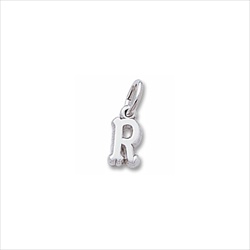 Rembrandt Sterling Silver Tiny Initial R Charm – Add to a bracelet or necklace/