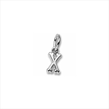 Rembrandt Sterling Silver Tiny Initial X Charm – Add to a bracelet or necklace