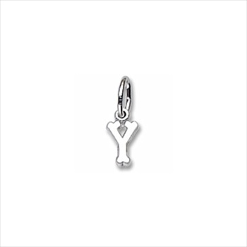 Rembrandt Sterling Silver Tiny Initial Y Charm – Add to a bracelet or necklace