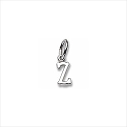 Rembrandt Sterling Silver Tiny Initial Z Charm – Add to a bracelet or necklace/