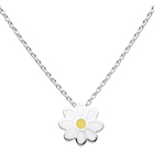 Daisy - Sterling Silver Rhodium Girls Flower Necklace - Includes 14-inch chain