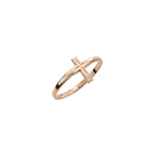 Children's Cross Ring - 10K Yellow Gold Toddler, Child Band for Girls and Boys - Size 3 1/2