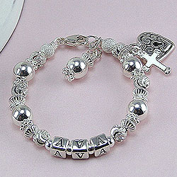 Silver Dreams of an Angel – Childrens Name Bracelet - Sterling Silver/