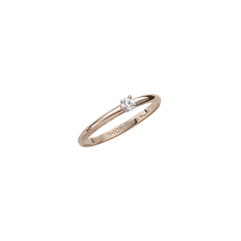 Teeny Tiny Solitaire Diamond Ring For Little Girls - Tiny 2-point Genuine Diamond - 10K Yellow Gold - Size 3 1/2 (4 - 10 years)