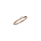 Teeny Tiny Solitaire Diamond Ring For Little Girls - Tiny 2-point Genuine Diamond - 10K Yellow Gold - Size 3 1/2 (4 - 10 years)