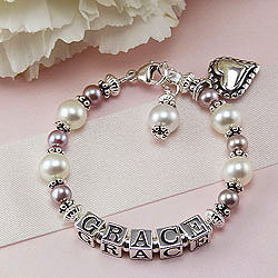 Grace™ by True Heirlooms™ - Freshwater Cultured Pearl Gemstone Personalized Birthstone Bracelet