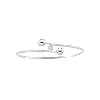 Baby Toddler Bypass Bracelet - High Polished Sterling Silver Rhodium - Size 4.5" (Baby - 2 years)