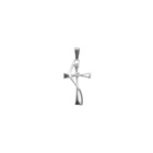 Keepsake Cross Necklaces for Girls - Sterling Silver Rhodium Cross Pendant with 2-Point Diamond Accent - Includes 18