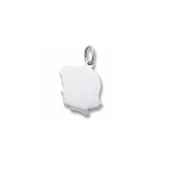 Girl Charm - Small Silhouette Girl Sterling Silver Rembrandt Charm - Engravable on front and back - Add to a bracelet or necklace/