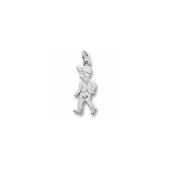 Rembrandt Sterling Silver Boy Charm – Engravable on back - Add to a bracelet or necklace